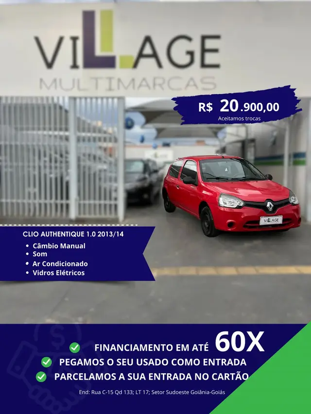 Carro Renault Clio 2014 Authentique 1.0 16V (Flex) 2p