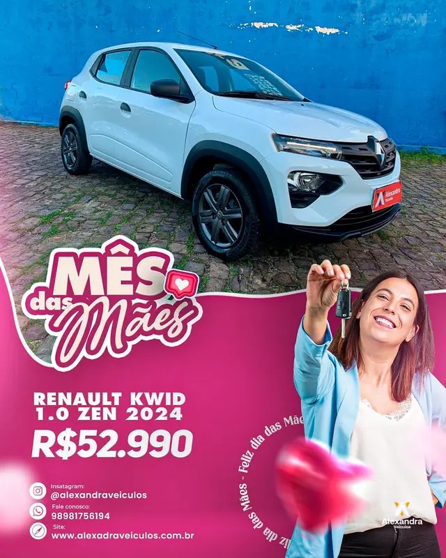 Carro Renault Kwid 2024 Zen 1.0 12v SCe (Flex)