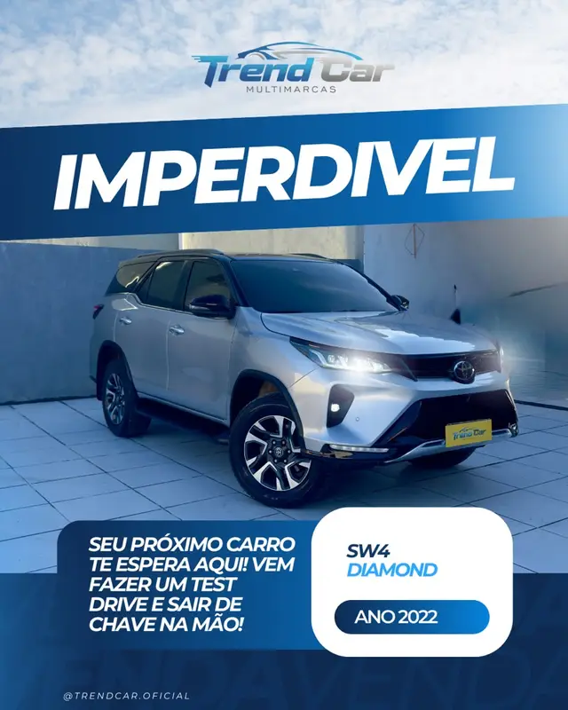 Carro Toyota SW4 2022 Diamond  2.8 turbodiesel 7L 4x4 (Aut)