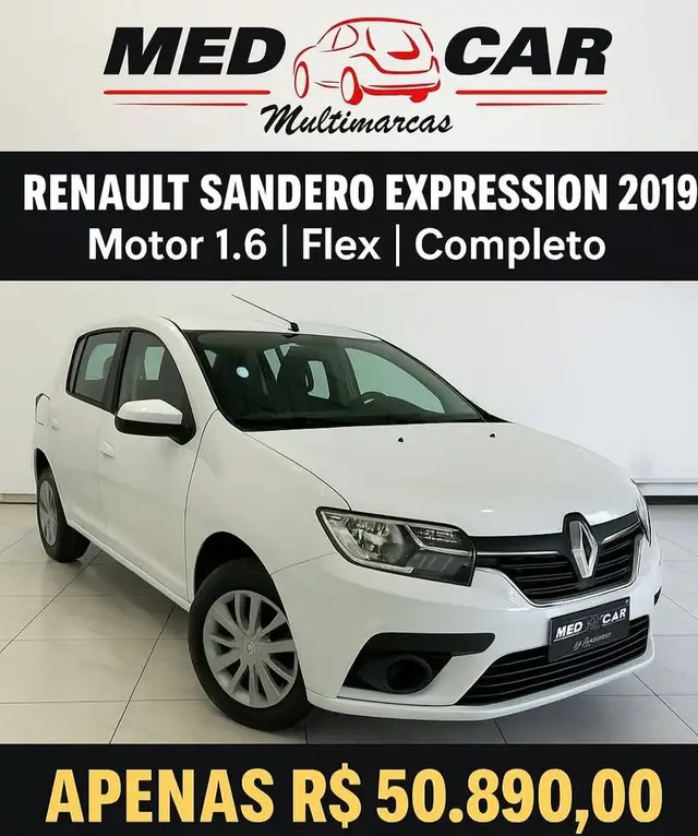 Carro Renault Sandero 2019 Expression 1.0 12V SCe (Flex)