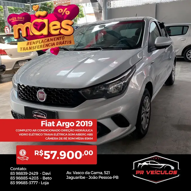 Carro Fiat Argo 2019 Drive 1.0 Firefly (Flex)
