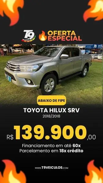 Carro Toyota Hilux Cabine Dupla 2018 Hilux 2.8 TDI SRV CD 4x4 (Aut)