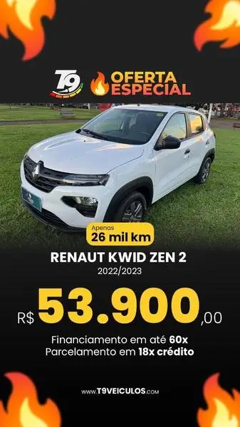 Carro Renault Kwid 2023 Zen 1.0 12v SCe (Flex)