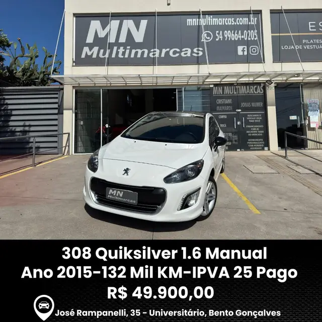 Carro Peugeot 308 2015 Quiksilver 1.6 16v