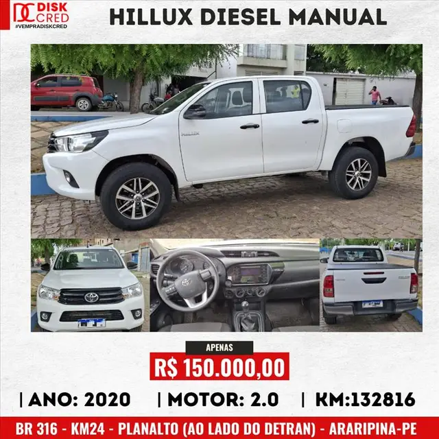 Carro Toyota Hilux Cabine Dupla 2020 Hilux 2.8 16v TDI SRV CD 4x4 (Aut)