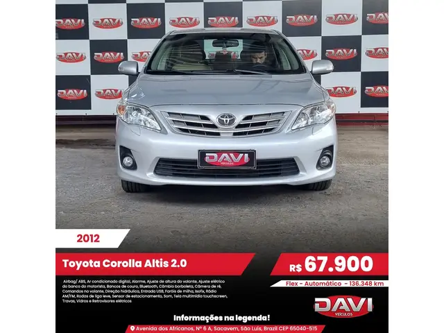 Carro Toyota Corolla 2012 2.0 Altis Multi-Drive S (Flex)