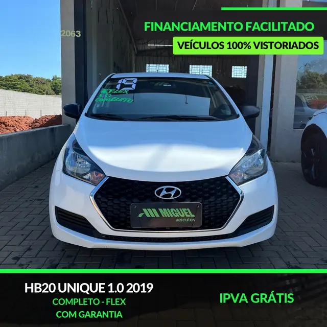 Carro Hyundai HB20 2019 1.0 Unique (Flex)
