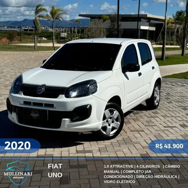 Carro Fiat Uno 2020 Attractive 1.0 8V (Flex) 4p