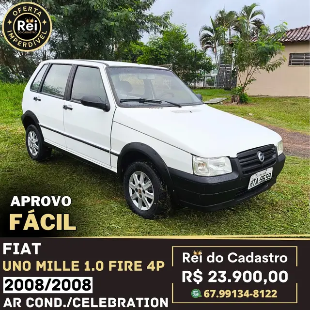 Carro Fiat Uno Mille 2008 Fire 1.0 (Flex)