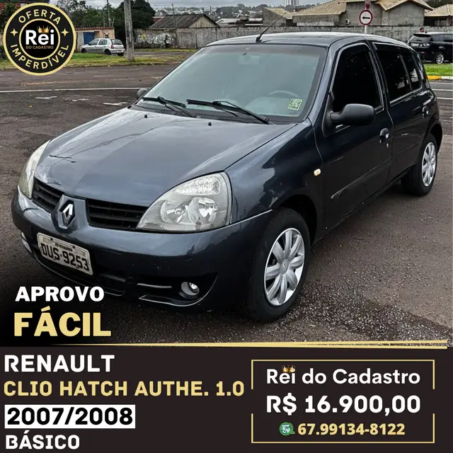 Carro Renault Clio 2008 Hatch. Authentique 1.0 16V (flex)