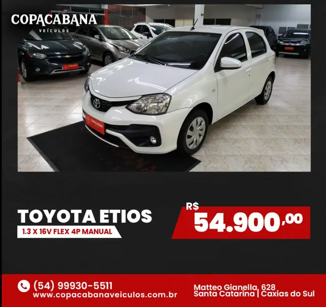 Carro Toyota Etios 2018 X 1.3 (Flex)