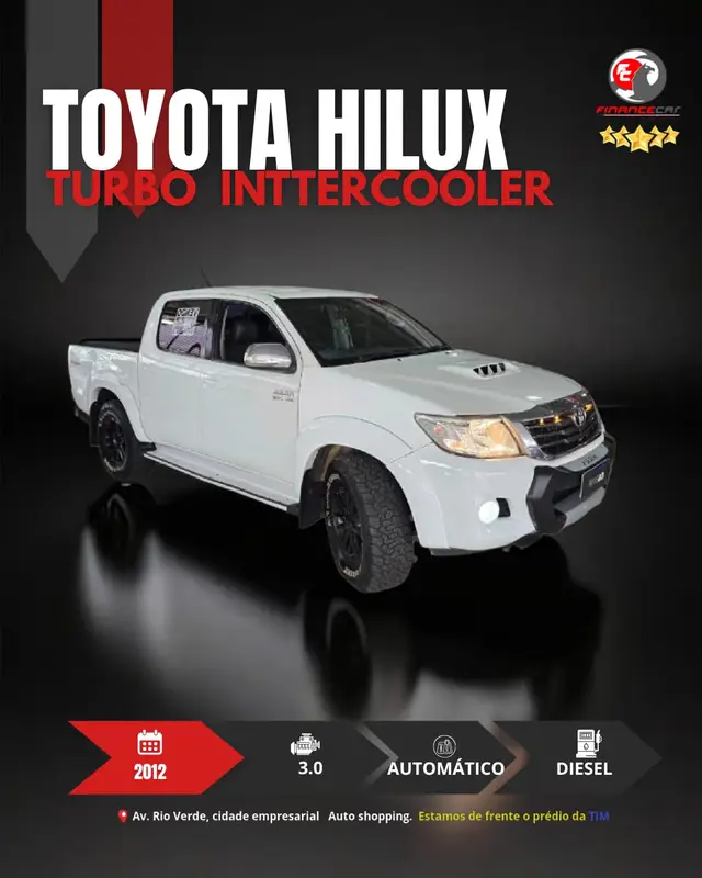 Carro Toyota Hilux Cabine Dupla 2012 Hilux 3.0 TDI 4x4 CD SRV (Aut)