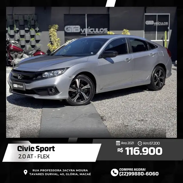 Carro Honda Civic 2021 Sport 2.0 i-VTEC CVT
