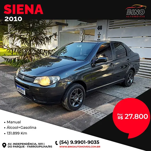 Carro Fiat Siena 2010 ELX 1.0 8V (Flex)