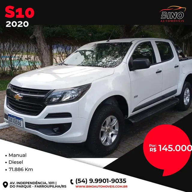 Carro Chevrolet S10 Cabine Dupla 2020 S10 2.8 CTDI LS 4WD (Cabine Dupla)