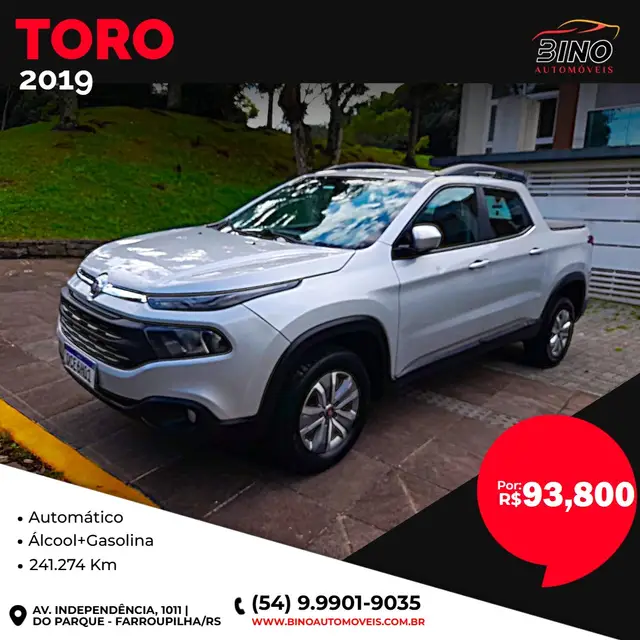 Carro Fiat Toro 2019 Freedom 1.8 AT6 4x2 (Flex)