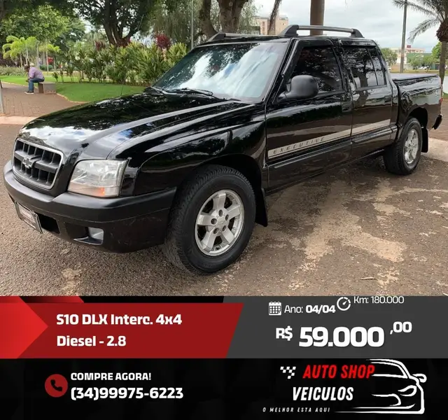 Carro Chevrolet S10 Cabine Dupla 2004 S10 DLX 4X4 2.8 Turbo (Cab Dupla)