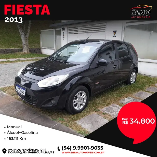 Carro Ford Fiesta Hatch 2013 SE Rocam 1.6 (Flex)