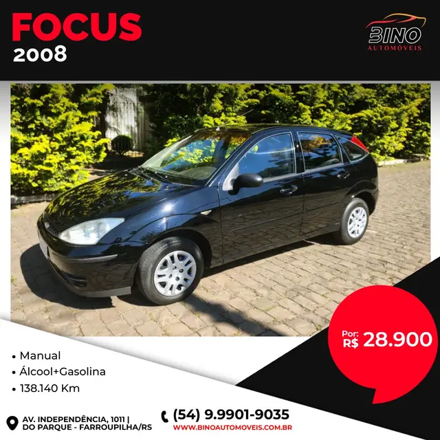 Carro Ford Focus Hatch 2008 GL 1.6 8V
