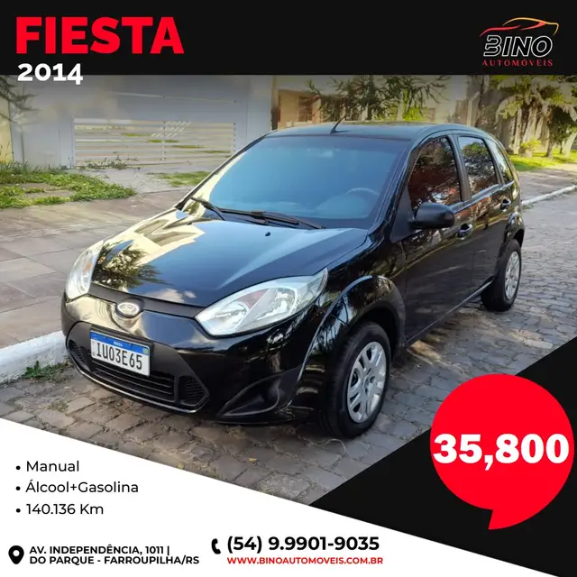 Carro Ford Fiesta Hatch 2014 SE 1.0 RoCam (Flex)