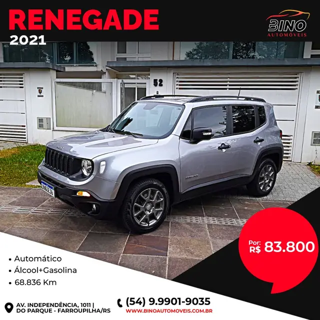 Carro Jeep Renegade 2021 Sport 1.8 4x2 (Aut) (Flex)
