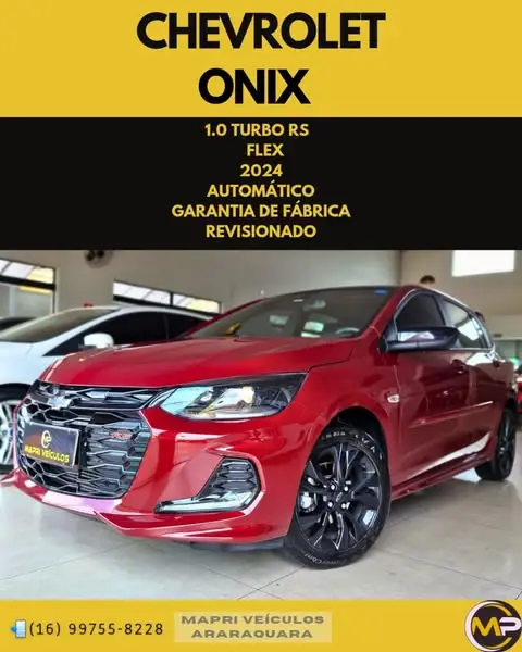 Carro Chevrolet Onix 2024 RS 1.0 Turbo (Aut.)