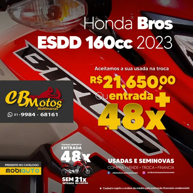 Carro Honda NXR 160 2023 Bros ESDD