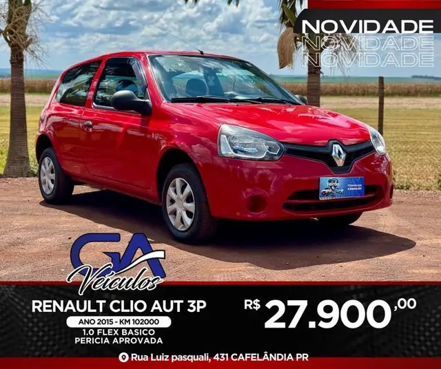 Carro Renault Clio 2015 Authentique 1.0 16V (Flex) 2p