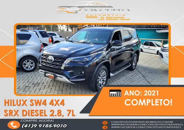 Carro Toyota SW4 2021 SRX 2.8 turbodiesel 7L 4x4 (Aut)