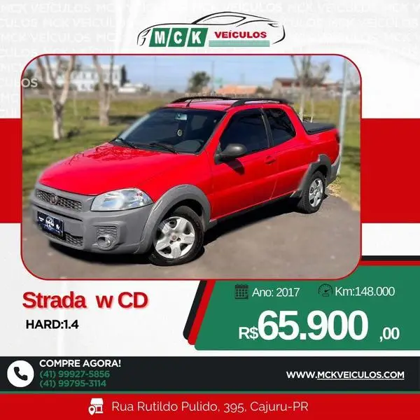 Carro Fiat Strada 2017 Adv. Ext./ Ext.1.8 LOCKER Flex CE