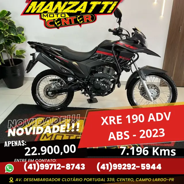 Carro Honda XRE 190 2023 Adventure