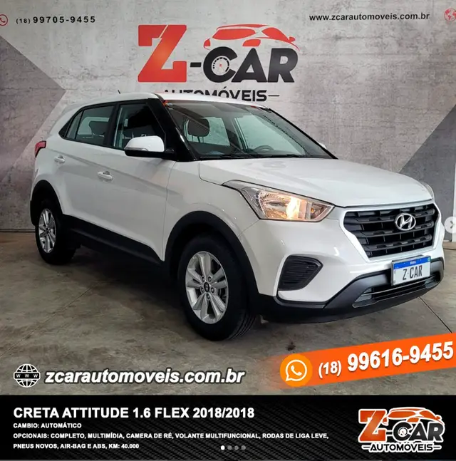 Carro Hyundai Creta 2018 Attitude 1.6 (Aut) (Flex) (PCD)