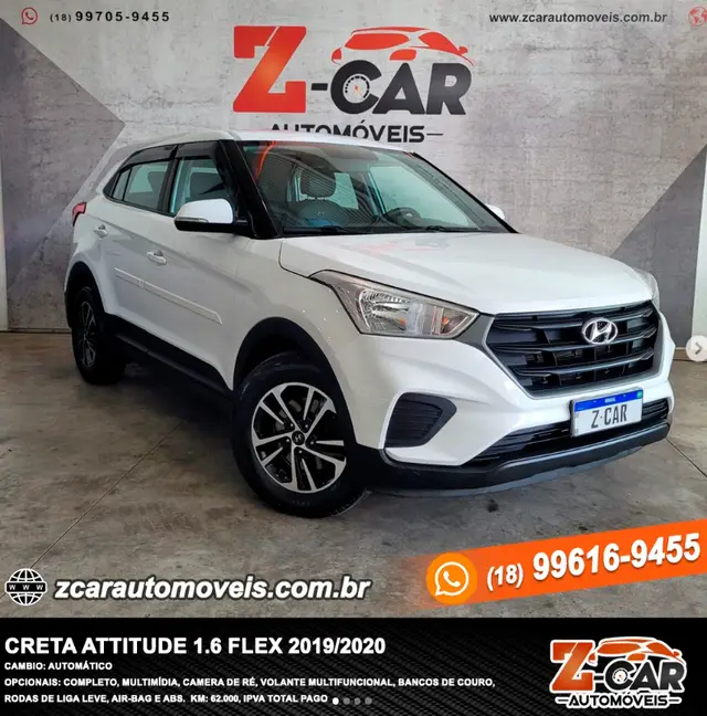Carro Hyundai Creta 2020 Attitude 1.6 (Aut) (Flex) (PCD)