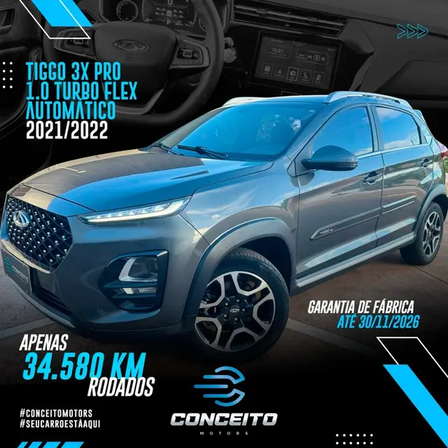 Carro CAOA Chery Tiggo 3X 2022 Pro 1.0 Turbo (Aut)