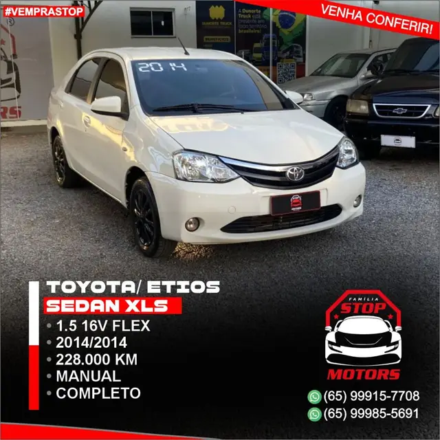Carro Toyota Etios Sedan 2014 XLS 1.5 (Flex)