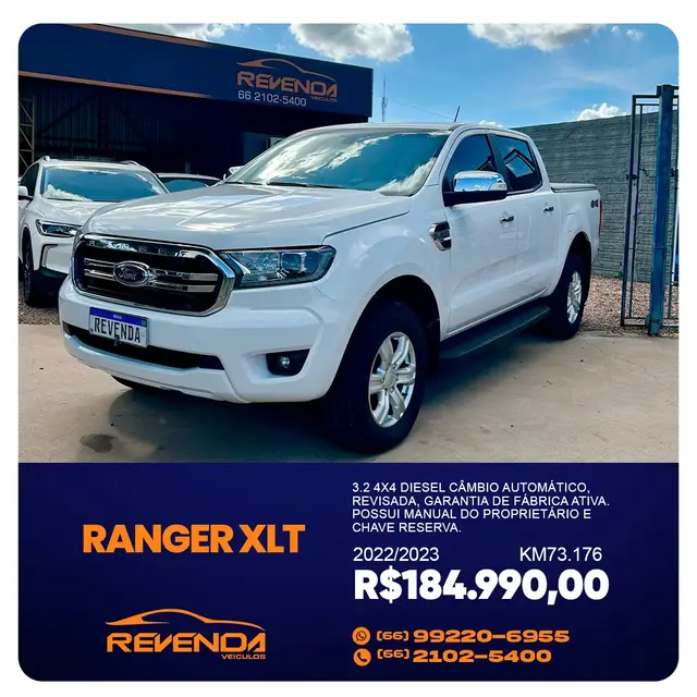 Carro Ford Ranger Cabine Dupla 2023 XLT 3.2 Turbodiesel 20V 4x4 (Aut)