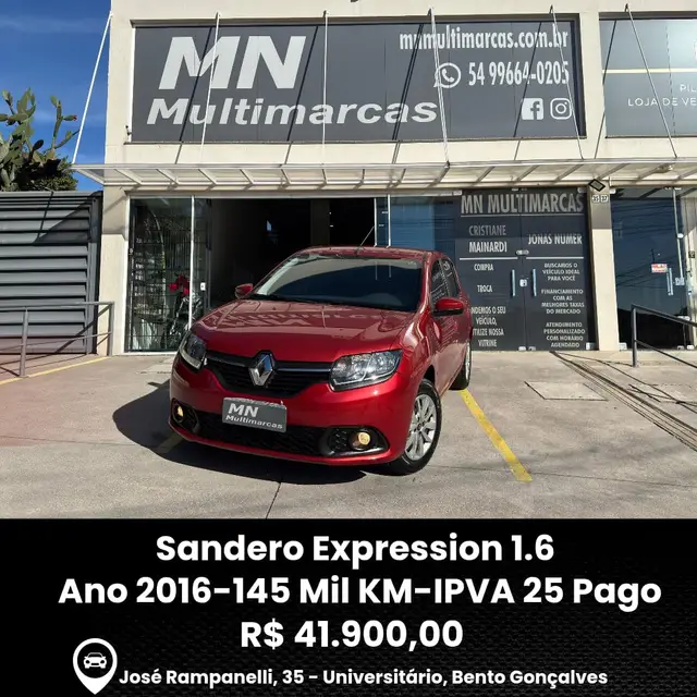 Carro Renault Sandero 2016 Expression 1.6 8V (Flex)