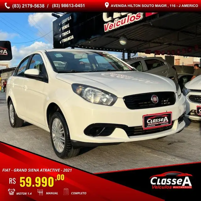 Carro Fiat Grand Siena 2021 Evo Attractive 1.4 8V (Flex)