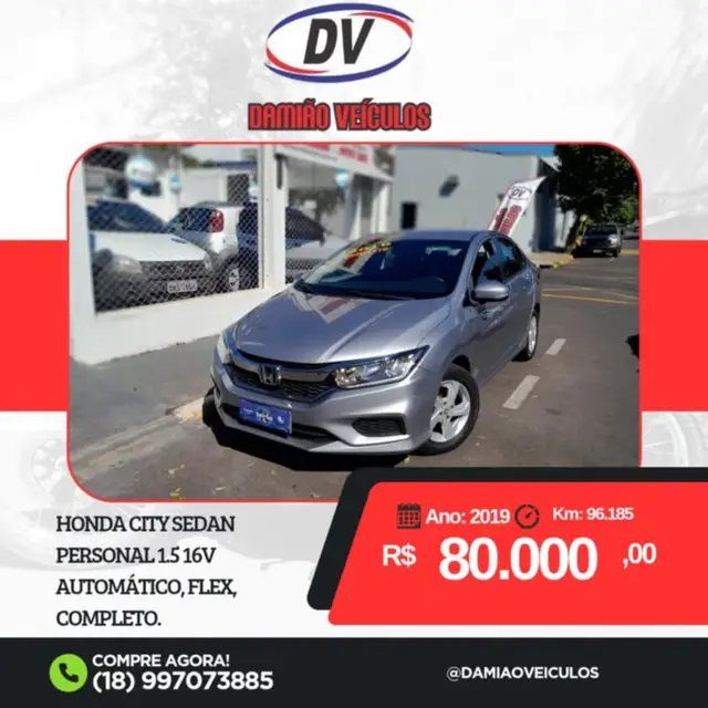 Carro Honda City 2019 1.5 Personal CVT