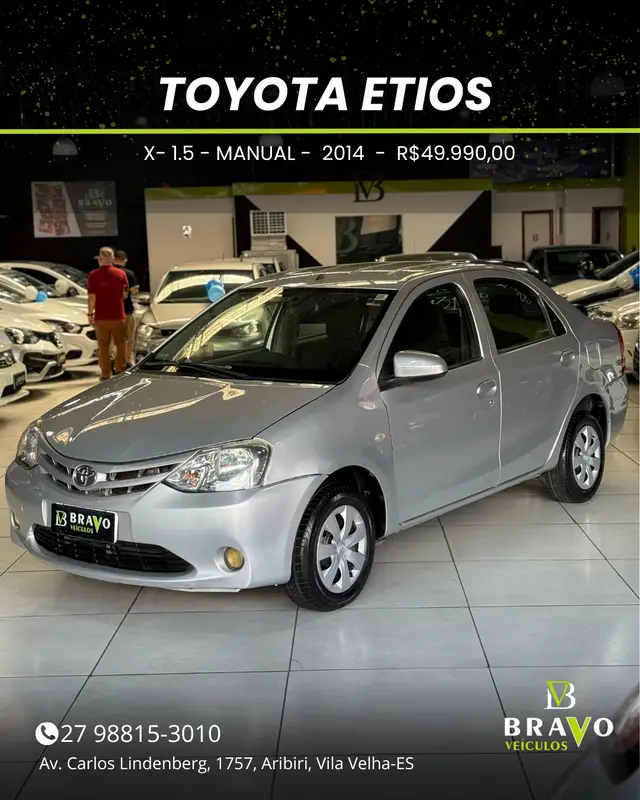 Carro Toyota Etios Sedan 2014 X 1.5 (Flex)