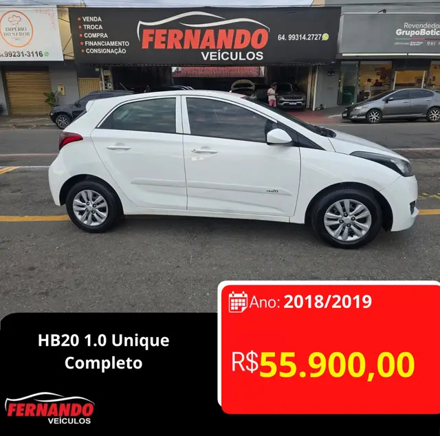 Carro Hyundai HB20 2019 1.0 Unique (Flex)
