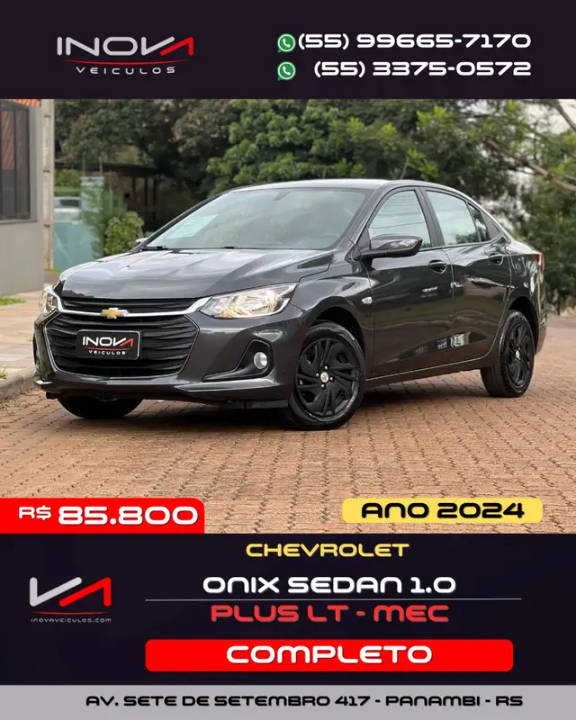 Carro Chevrolet Onix Plus 2024 LT 1.0