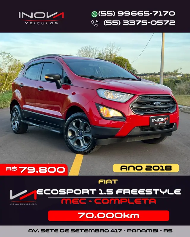 Carro Ford EcoSport 2018 Freestyle 1.5 (Flex)