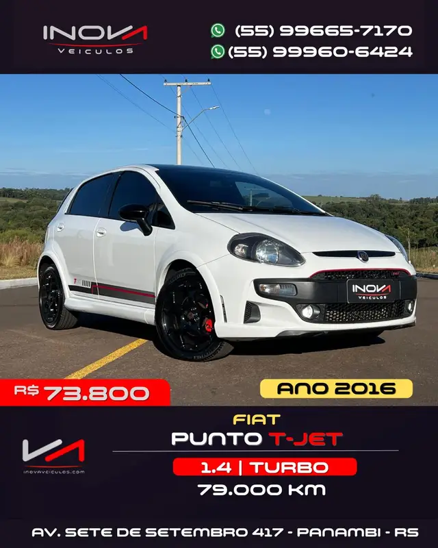 Carro Fiat Punto 2016 T-Jet 1.4 Turbo