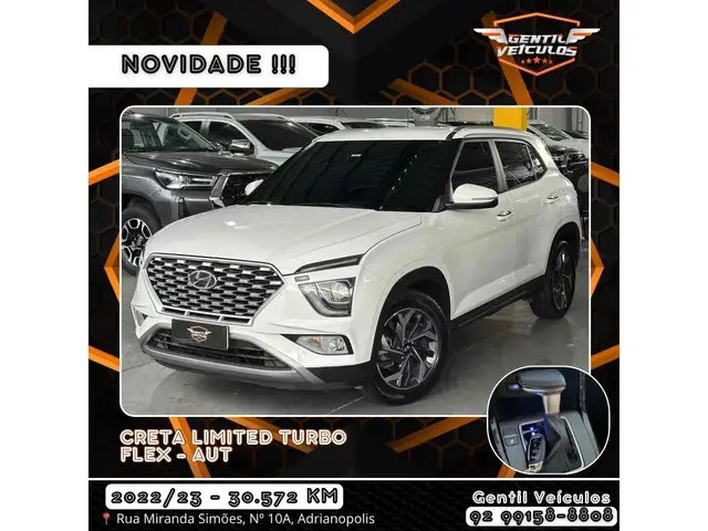 Carro Hyundai Creta 2023 Limited 1.0 Turbo (Aut) (Flex)