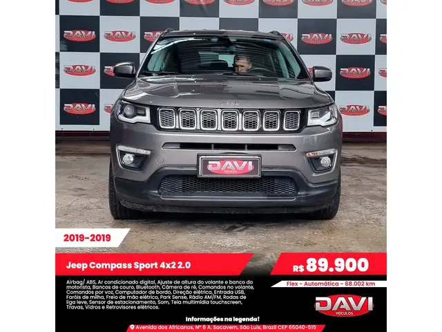 Carro Jeep Compass 2019 2.0 Sport 4x2 (Aut) (Flex)