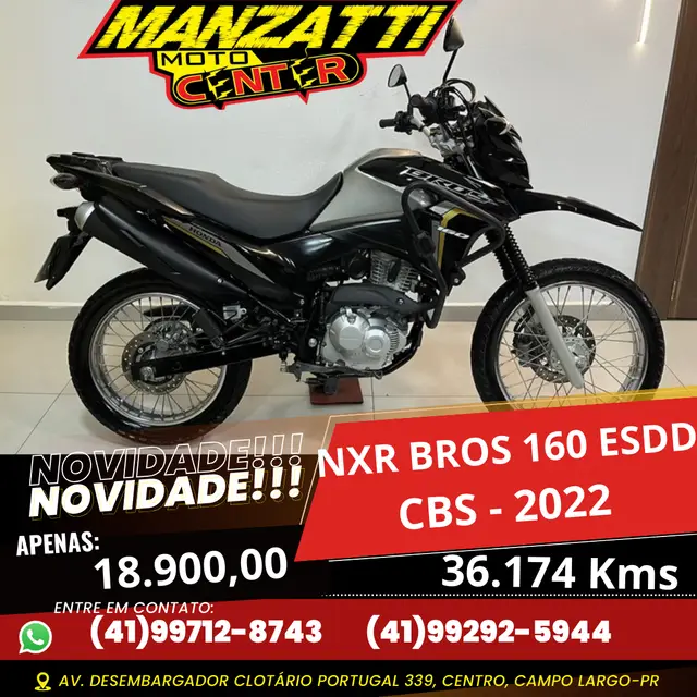 Carro Honda NXR 160 2022 Bros ESDD