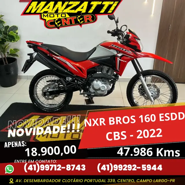 Carro Honda NXR 160 2022 Bros ESDD