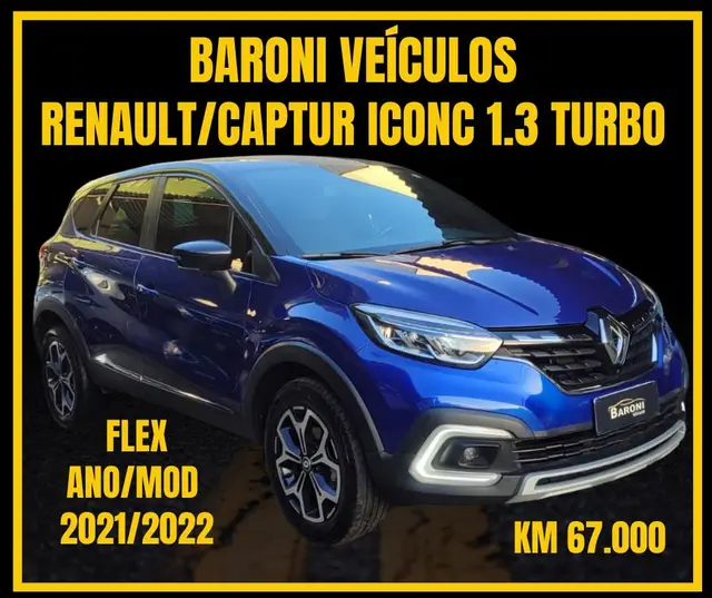 Carro Renault Captur 2022 Iconic 1.3 Turbo CVT