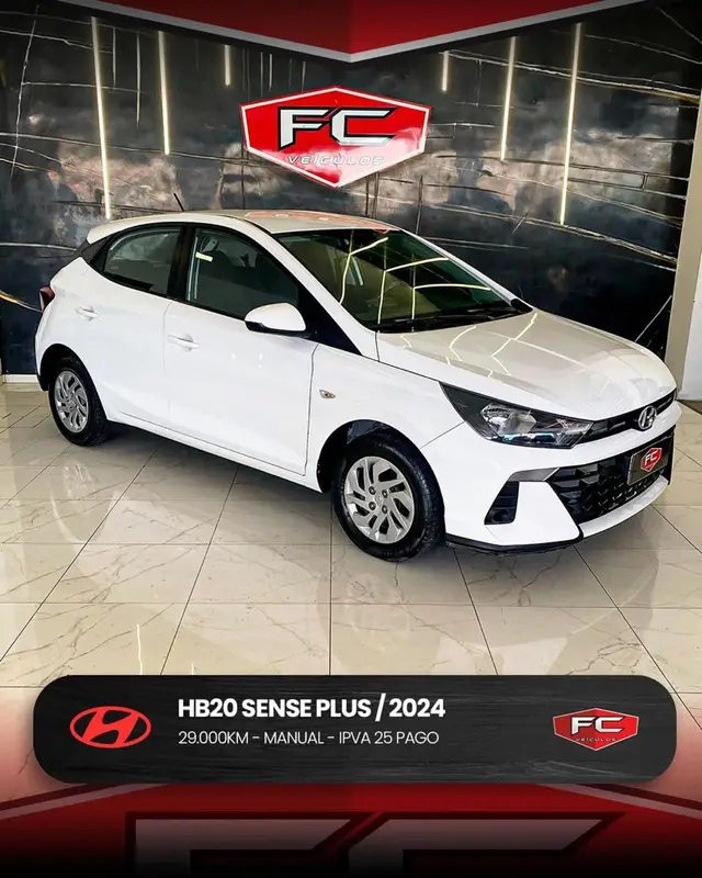 Carro Hyundai HB20 2024 Sense 1.0 (Mec.)